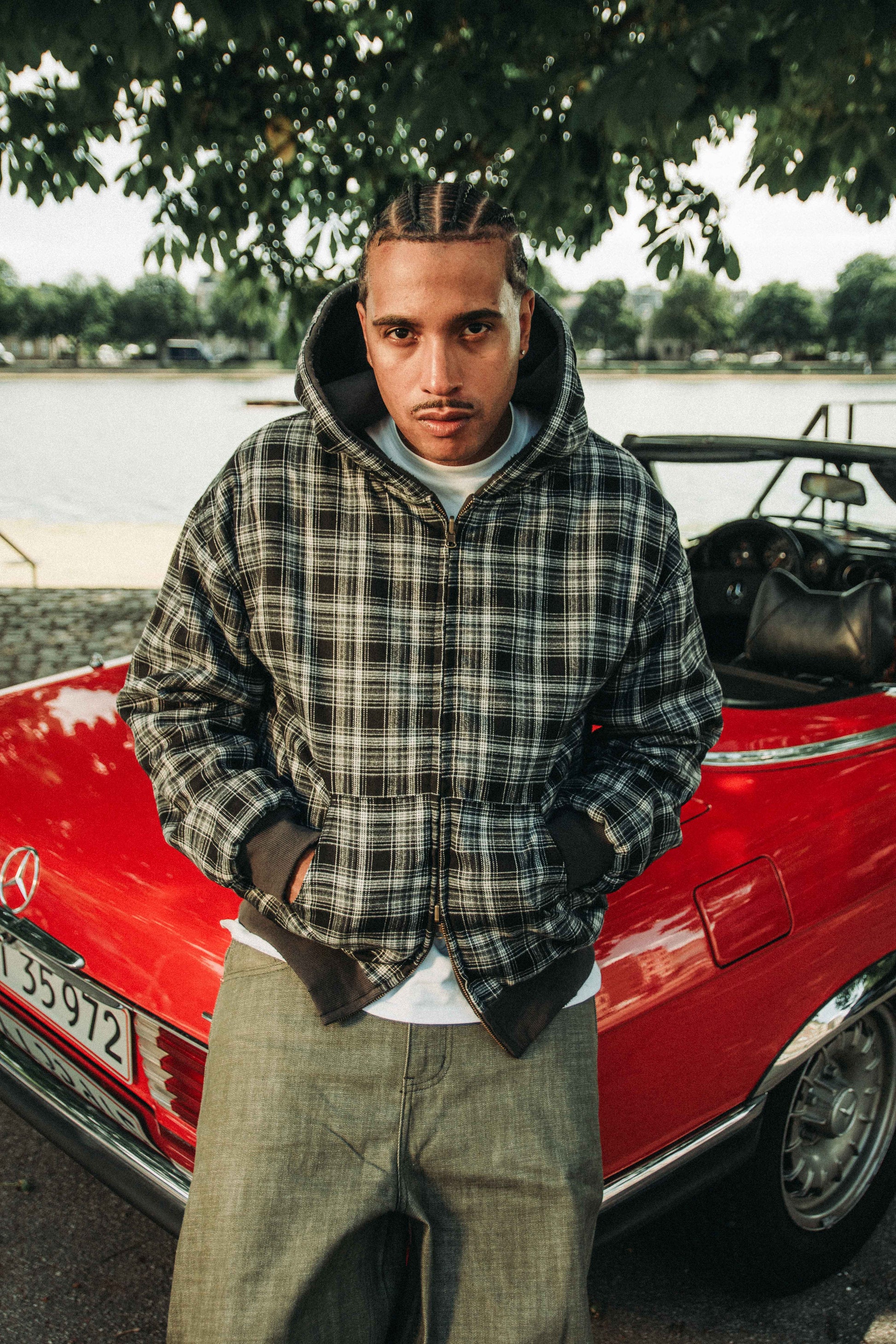 Reversible Plaid Zip Hoodie