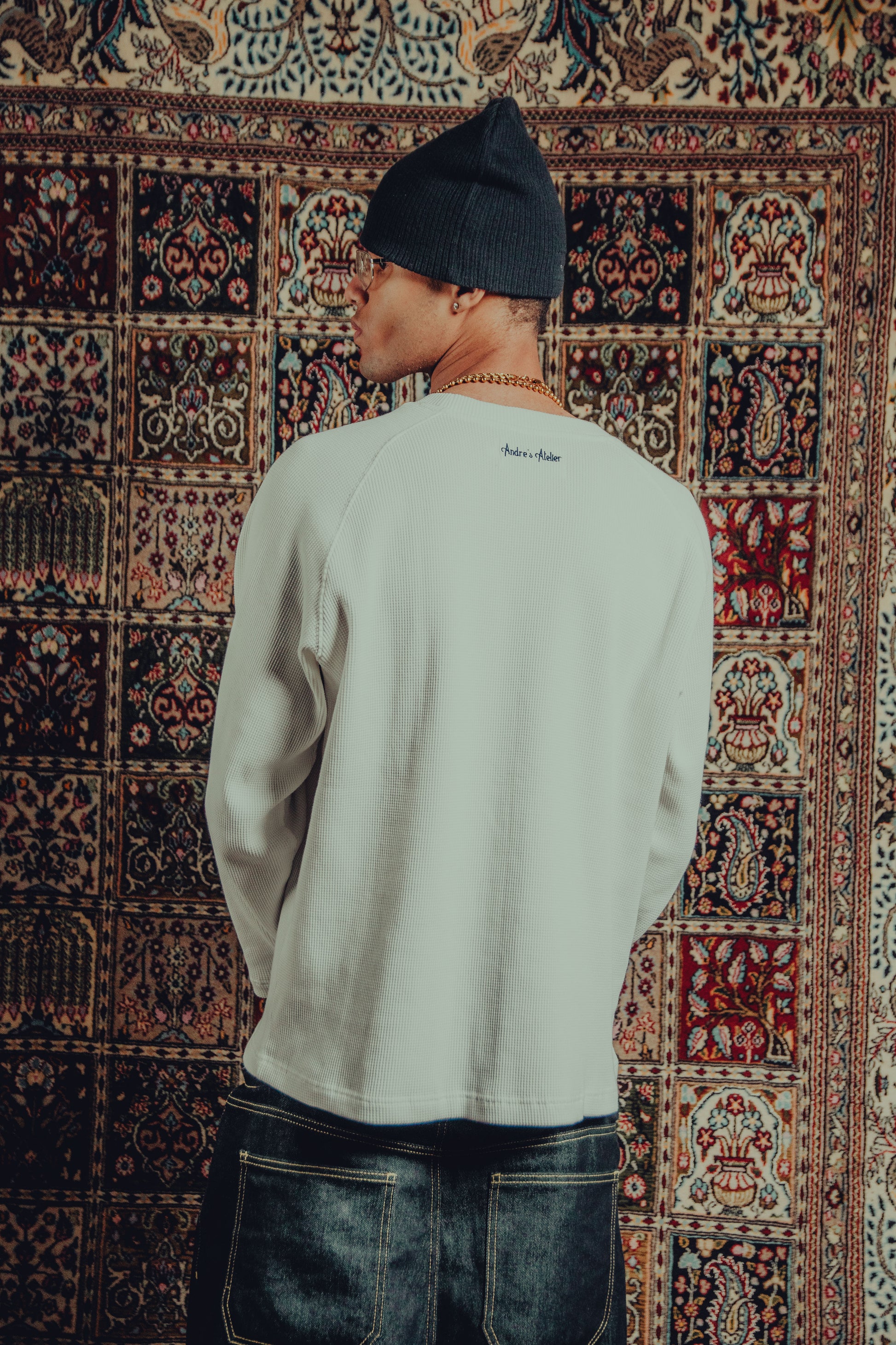 Raglan waffle/knit L/S