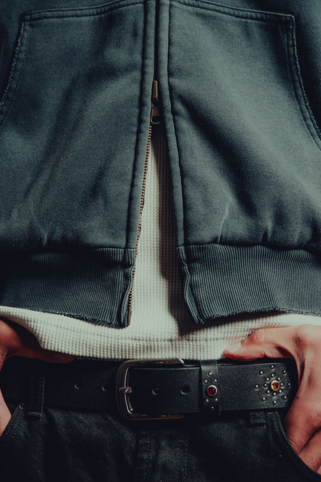 Reversible plaid zip hoodie