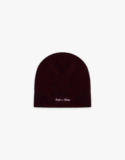Burgundy Heavy Ripped Beanie