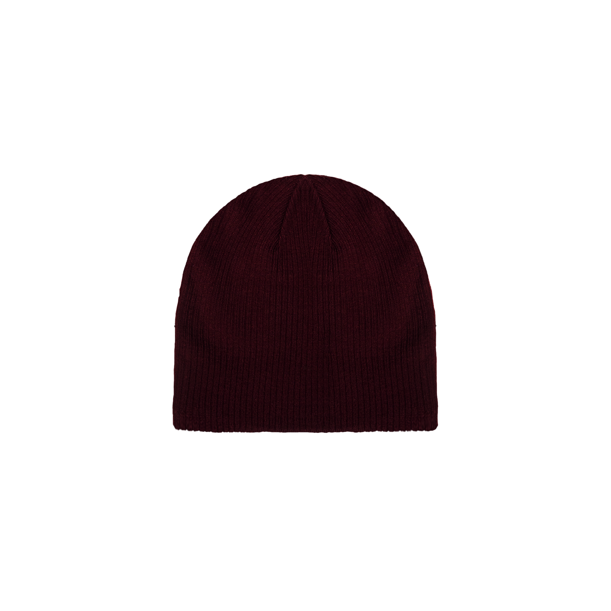 burgundy ribbed beanie flat lay front