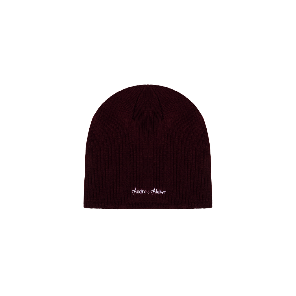 burgundy ribbed beanie flat lay back 