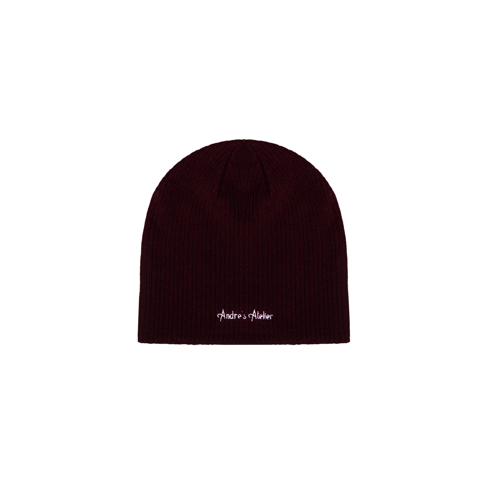 burgundy ribbed beanie flat lay back 