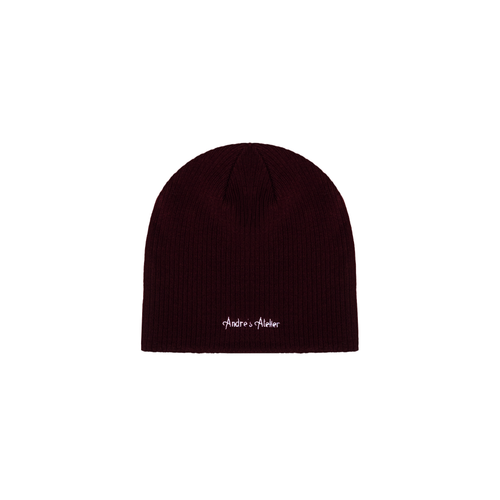 burgundy ribbed beanie flat lay back 