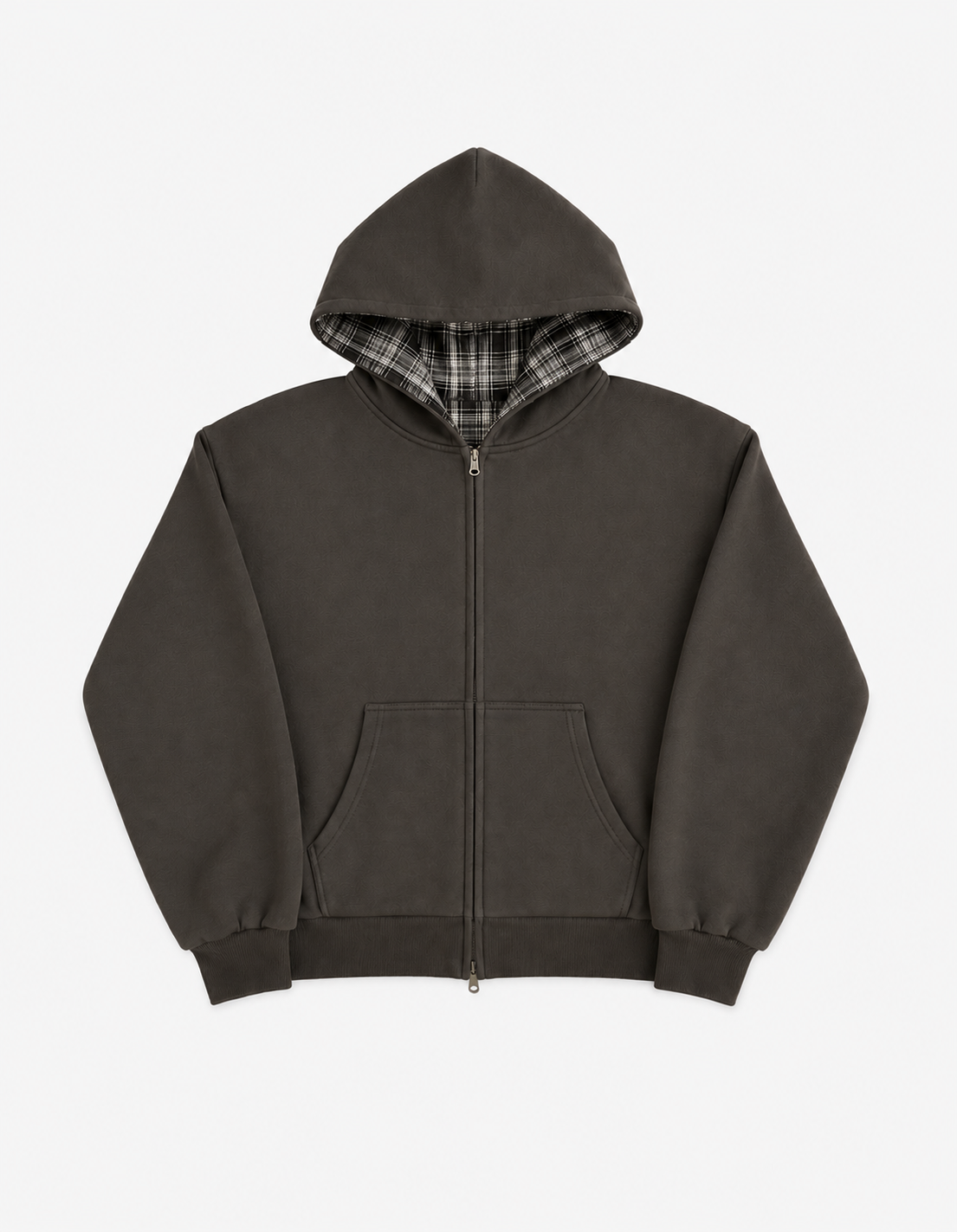 Reversible Plaid Zip Hoodie