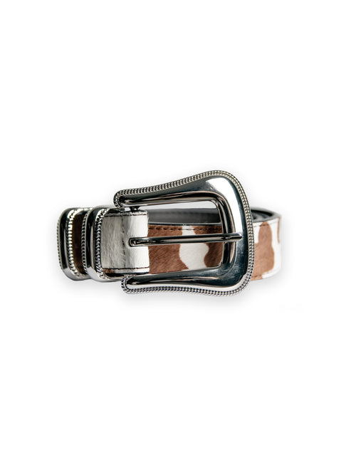Belt product photo - Leather belt - Cowhide - Horsehair belt - Big buckle