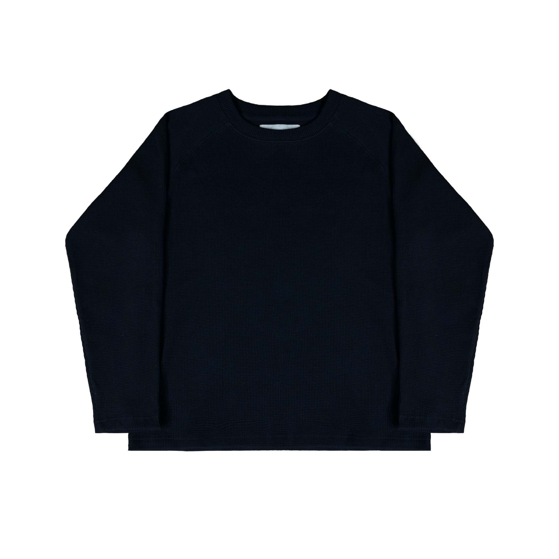 navy waffle long sleeve flat lay